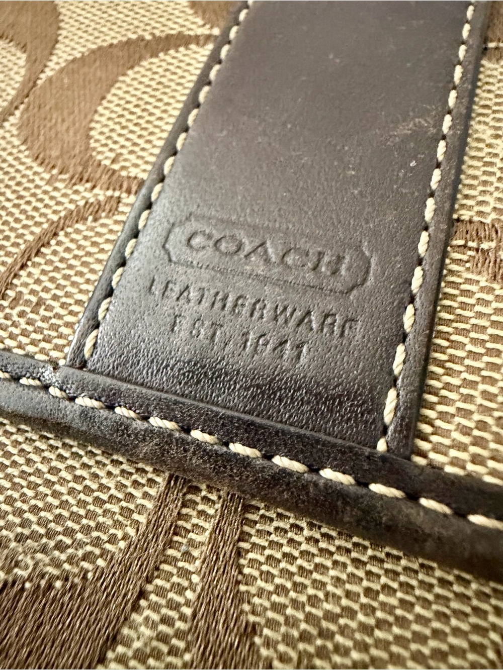Vintage Coach Signature Jacquard Continental Long Wallet Brown